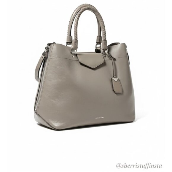 Michael Kors Handbags - Michael Kors Blakely Leather Tote Bag Silver Hardware Dual Handle Handbag